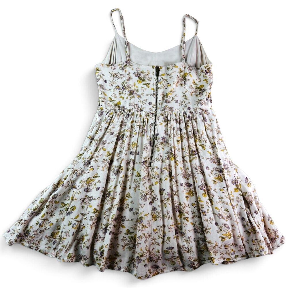 lucca couture floral fit flare mini dress spaghetti straps cottagecore rayon xs - Picture 2 of 10